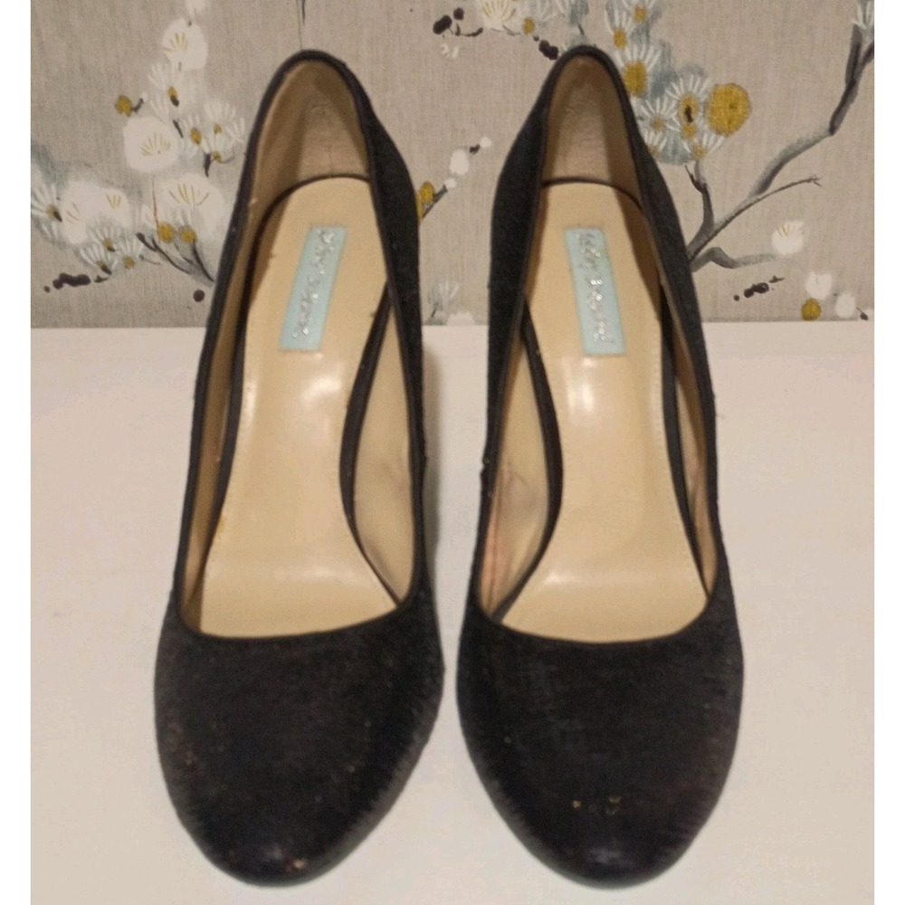 Betsey Johnson SB-Lou Black Sequin Chunky Heels Size 9.5 Shiny Sexy‎ Pumps - Picture 2 of 15